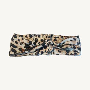 Aerie Cream & Brown Cheetah Print Headband Adjustable Top Knot
